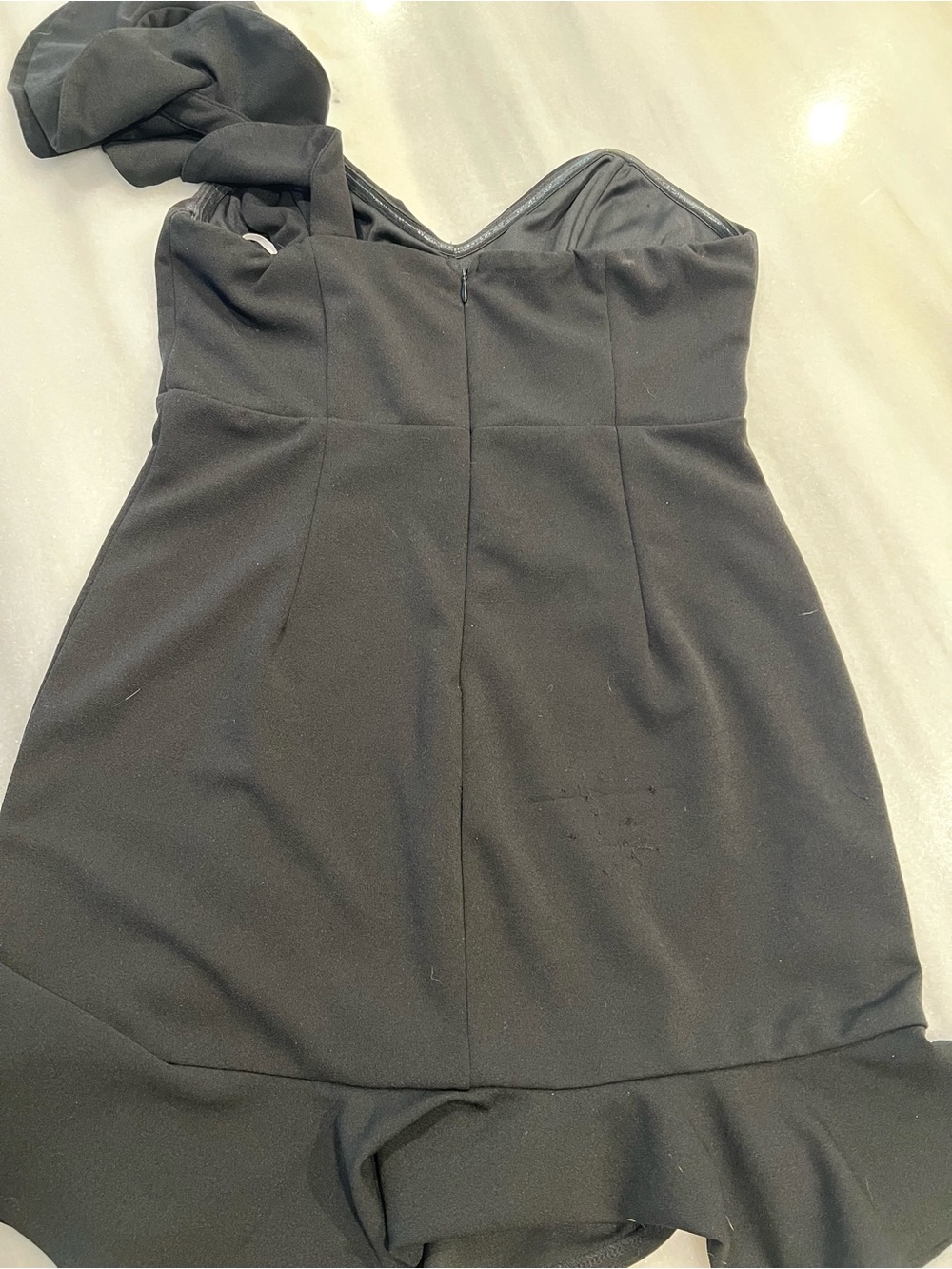 Lulu's Black One-Shoulder Ruffle Mini Dress - Picture 6 of 8